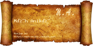 Méh Anikó névjegykártya